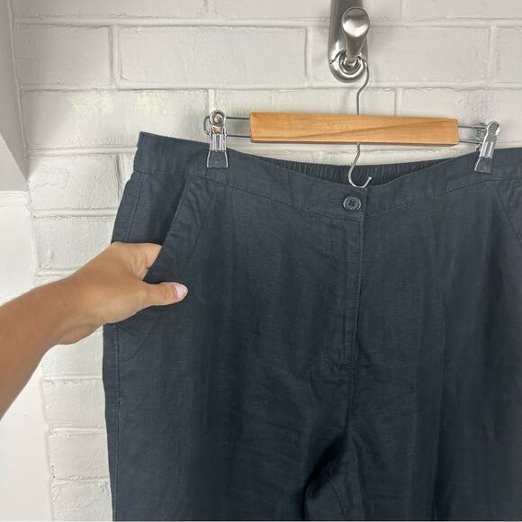 L.L.Bean 100% Linen Black Classic Fit Pants Size 18 - Picture 10 of 10